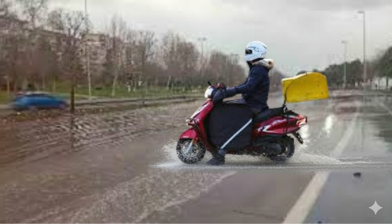 Çanakkale ve Denizli’de olumsuz hava nedeniyle motosiklet ve motokuryelere trafik yasağı