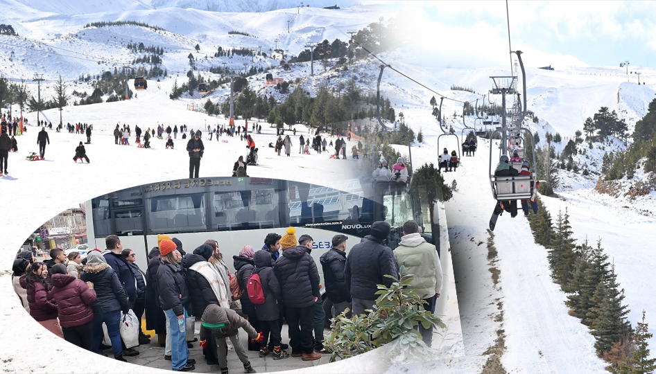 Ücretsiz seferlerle Davraz’a gittiler, karın keyfini çıkardılar