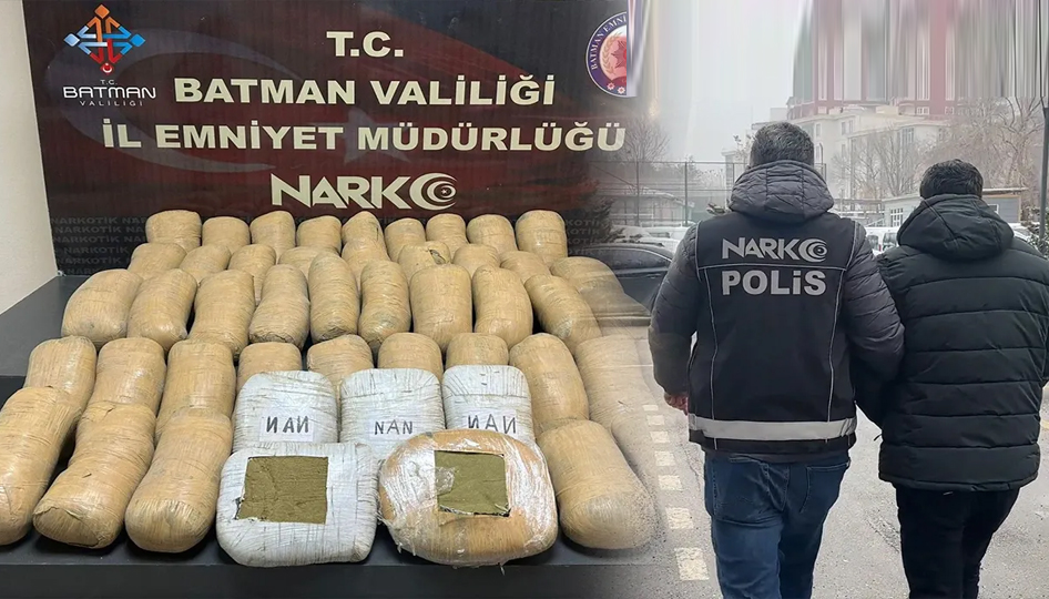 Batman’da narkotik operasyonu: Tır da 51 kilo toz esrar ele geçirildi