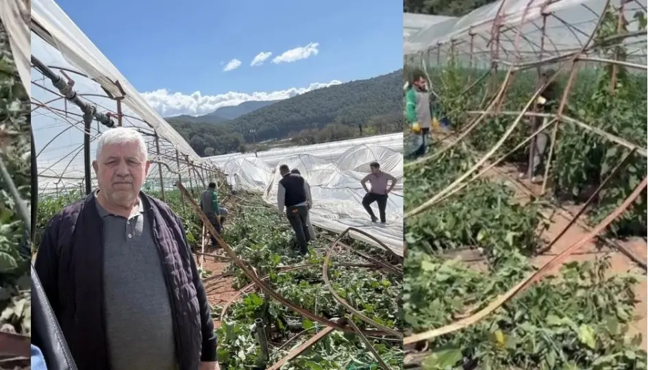 Kumluca'da hortum seraları vurdu